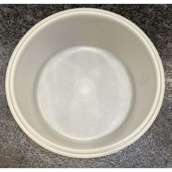 Vtg Tupperware Maxi Extra Tall Cake Carrier 1256-5 & 1257-4 White Speckled Base - Picture 7 of 13